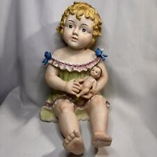 Vintage 12in Piano Baby Figurine Hand Painted Andrea Sadek Bisque picture