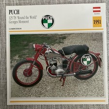 Puch 125 TS Round The World Georges Monneret 1951 Austria Edito Motorcycle Card picture