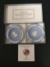Vintage Wedgewood Christopher Columbus Small Round Plates Trays W/Box picture