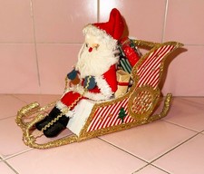 1950s Vntage Christmas Santa & Sleigh Japan Cardboard Glitter Presents Kitsch 9