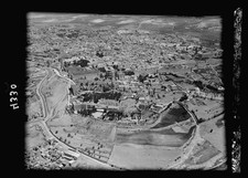 Photo:Jerusalem Old City Palestine Israel 1931 aerial view Mount Zion picture