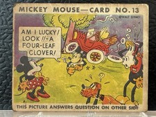 Vintage 1935 Mickey Mouse Bubble Gum  Card No. 13 Type 1 ROUGH picture