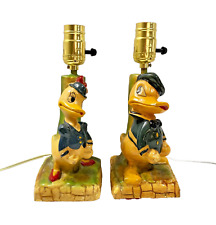 Disney Chalkware 1940's Donald & Daisy Duck Lamps Circus Midway Prize Very Rare picture