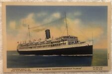 Vintage 1930s P&O Steamship Company Postcard S.S FLORIDA Steamer, Curteich Linen picture