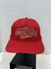 Vintage 1990’s Universal Studios Florida Red Flatbill SnapBack Hat Embroidered picture