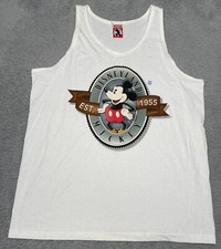 Vintage Mickey Inc Disneyland Sleeveless White Tank Top Adult XL Made In USA picture