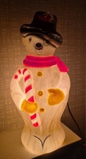 Vintage 1960s HTF Tabletop Snowman Christmas Blow Mold BECO No 925 Lights Up 12