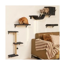 FUKUMARU Cat Wall Shelves, Stable & Safe 4 in 1 Cat Furniture Set, Wooden Cli... picture