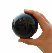60mm Natural Black Obsidian Sphere Pure Solid Crystal Ball Stone Office Crafts picture