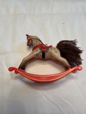 Vintage 1981 Hallmark Rocking Horse Ornament #1 First in Series Dappled Red Base picture