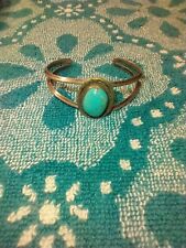 Sterling Silver Vintage Native American Turquoise Cuff Bracelet picture
