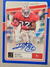 2020 Panini Donruss Ricky Watters Signature Marks Blue Auto #/35 49ers picture