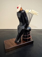 EXCEPTIONAL FRENCH ART DECO MACASSAR CUBIST SAILOR COCKTAIL PICK SET C 1932 picture