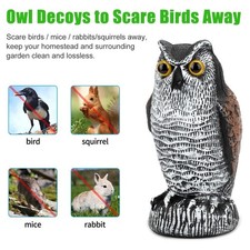 Owl Decoy Statue Protect Garden Yard Scare Birds Away Pigeon Repellent Scarecrow picture