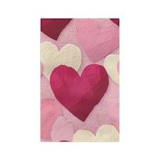 Layered Heart Pattern Microfiber Tea Towel | Pink Valentine Kitchen Decor picture