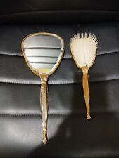 Vintage Goldtone Mirror & Brush Set picture