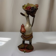 Vintage Tii Collections Duck Figurine Candle Holder 80's Folk-Art Fall Decor EUC picture