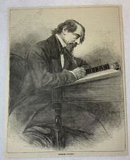 1885 magazine engraving ~ CHARLES DICKENS picture