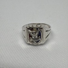 Vintage Eagle Scout Boy Scouts of America Award Ring Sterling Size 13 Rare picture