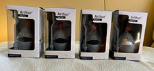 PELEG DESIGN Arthur Knight Egg Cup w/ Spoon, Matte Gray/Red, Boxed (4pc) picture