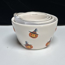 NEW-Rae Dunn Halloween PUMPKIN Measuring Cups Orange Jack O Lanterns 2024 picture