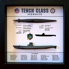 Tench Class Submarine Memorial Display Shadow Box, 9