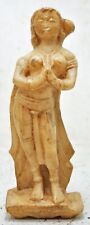 Antique White Marble Lady Apsara Musician Figurine Original Very Fine HandCarved picture
