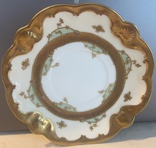 Antique Blakeman & Henderson Saucer Limoges France Gilded Porcelain Plate picture