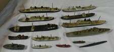 Lot of  15 Vintage Lead Ship Models with some being WWII Recognition Models picture