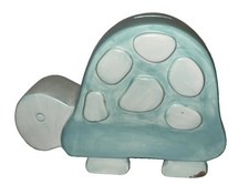 Cute Vintage Green Turtle Piggy Bank Figurine Ceramic picture