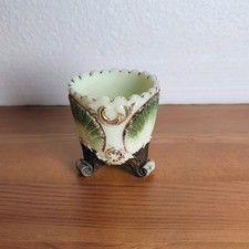 Antique National Glass Geneva (OMN) Custard Glass Toothpick Holder Shell Scroll picture