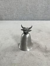 VINTAGE TOWLE PEWTER COW LONGHORN BULL LIQUOR SHOT Jigger 3” Tall picture