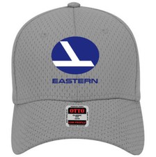 Eastern Airlines 1980's Logo Adjustable Gray Mesh Otto Golf Baseball Cap Hat New picture
