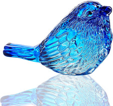 Glass Bird Figurine Crystal Animal Collectible Shelf Decor picture