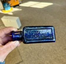 Everlasting Black Dye Baltimore MD Emb Pretty Cobalt Blue Bottle 1920s Era Nice picture