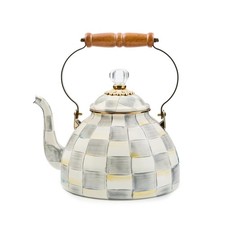 SALE Mackenzie-Childs Sterling Check 3 Quart Tea Kettle, FREESHIPPING picture