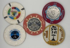 Lot 5 Vintage Casino Chips Obsolete Playboy Sands Atlantic City Luxor Las Vegas picture