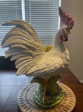 Lovely Antique Intrada Majolica Campagna Rooster Umbrella Hold Vase 24
