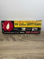 VTG Olin Safety Flares ~Be Safe Use Flares 3-15 Mins RED FLARES X3 NOS Emergency picture