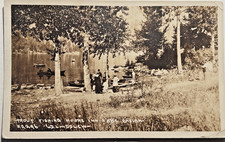 LAKE CHELAN WASHINGTON Rare 1919 RPPC Postcard MOORE INN Trout Fishing D4 picture
