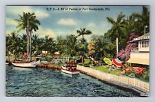 Fort Lauderdale FL-Florida, A Bit Of Venice, Antique, Vintage Postcard picture