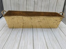 Vintage Hosley Classic Brass Planter Box Rectangular Embossed Floral Window 16