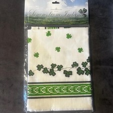 Vintage Fingal Shamrocks & Celtic Knot Pure Irish Linen Kitchen Towel NEW picture
