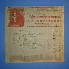 1882 Henry Hearne Buffalo NY Illustrated Confectionery Billhead J.H. Young picture