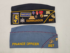 (2) VTG AMERICAN LEGION  COMMANDER & FINANCE OFFICER POST 297 CAPS W/ PINS picture