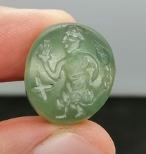 Roman Old Jade Stone King Stunning Rate Stone Stamp Bead picture