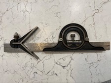 Vintage Combination Square and Protractor Set. Starrett, Craftsman & Union Tool picture