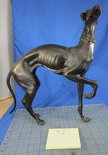 Bronze Whippet Greyhound Dog Metal Art Sculpture Figurine Vintage 12 inch  picture