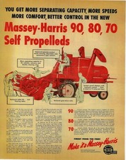 Ad Massey Harris Model 70 80 90 Self-Propelled Combines picture