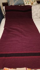 Vtg Burgundy Red And Black Wool Camp Blanket picture